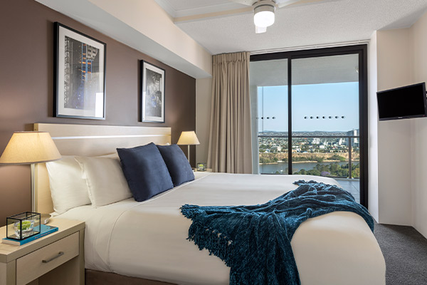 iStay River City two bedrooms river view bedroom one 1