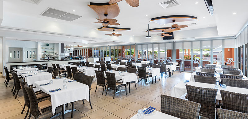 interior of 1861 Restaurant and Bar in Broome Western Australia with air conditioning and great food for customers